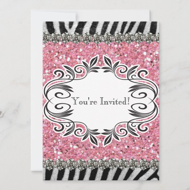 Invitation d'anniversaire de fille de parties (Devant)