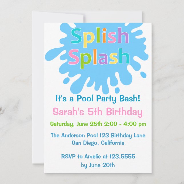 Invitation d'anniversaire de fille de réception au (Devant)