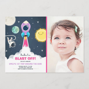 Invitation d'anniversaire de fille de rose