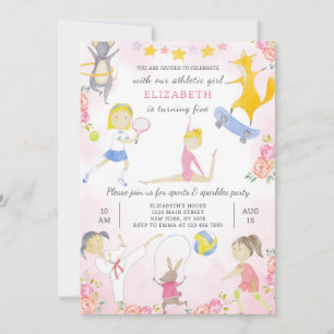 Invitation d'anniversaire de fille de sport