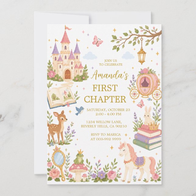 Invitation d'anniversaire de fille du premier chap (Devant)