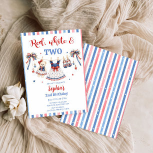 Invitation d'anniversaire de fille en vêtements ro
