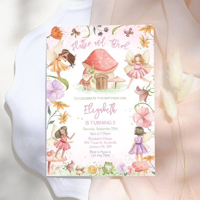 Invitation d'anniversaire de fille fée papillonner (Créateur téléchargé)