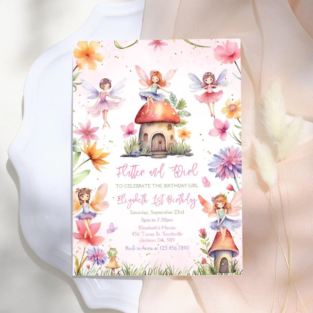 Invitation d'anniversaire de fille fée papillonner (Créateur téléchargé)