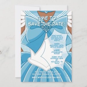 Invitation d'anniversaire de fille magique bleue [