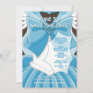 Invitation d'anniversaire de fille magique bleue [