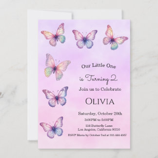 Invitation d'anniversaire de fille papillon