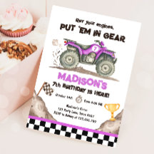 Invitation d'anniversaire de fille pour Quad ATV s