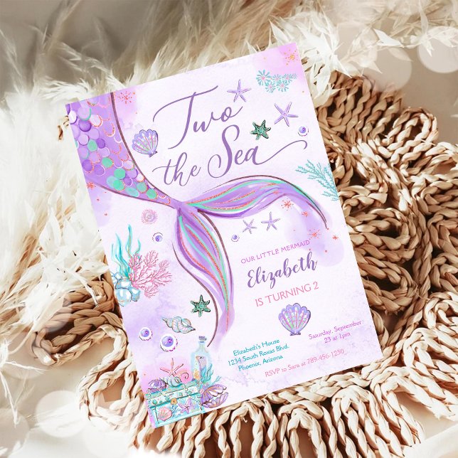 Invitation d'anniversaire de fille sirène (Créateur téléchargé)