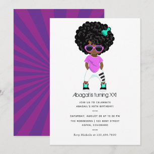 Invitation d'anniversaire de fille sur le thème du