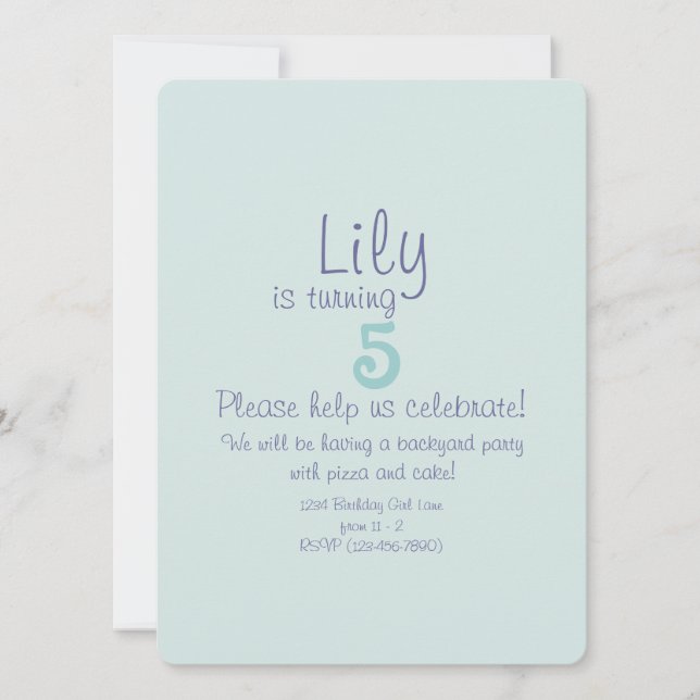 Invitation d'anniversaire de filles sirènes mignon (Devant)