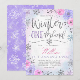 Invitation d'anniversaire de flocon de neige