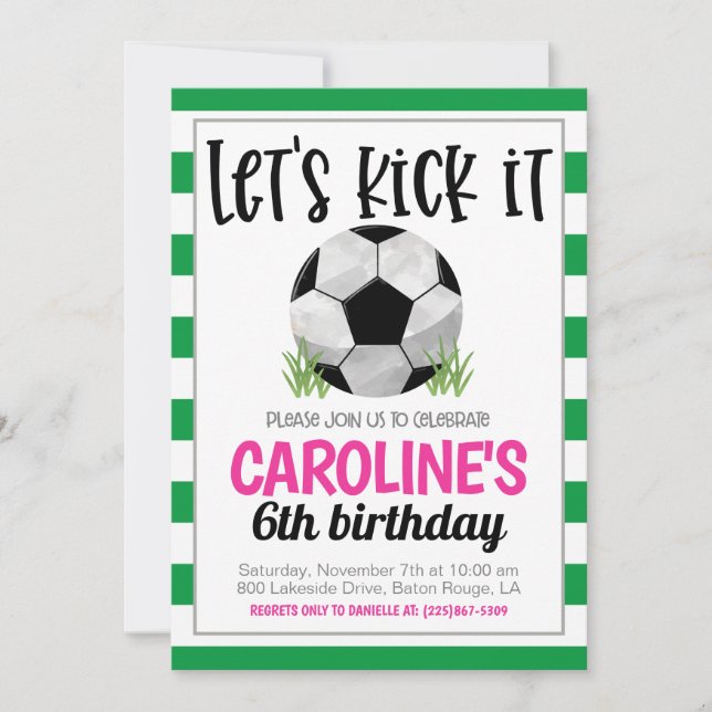 Invitation d'anniversaire de football (Devant)