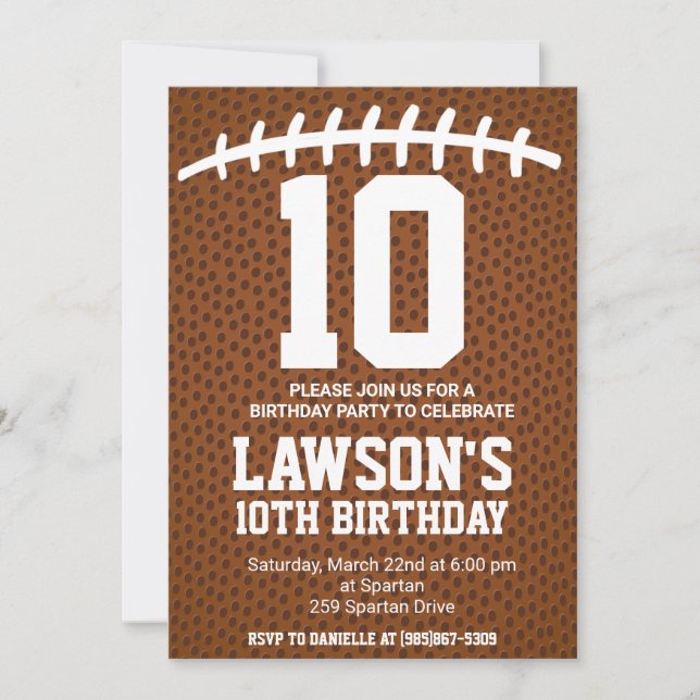 Invitation d'anniversaire de football (Devant)