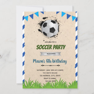 Invitation d'anniversaire de football
