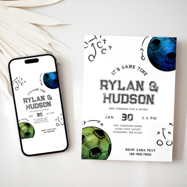 Invitation d'anniversaire de football (Créateur téléchargé)