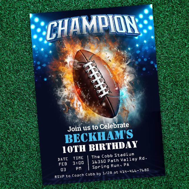 Invitation d'anniversaire de football (Créateur téléchargé)