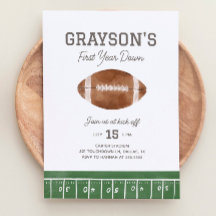 Invitation d'anniversaire de football 1ère année,