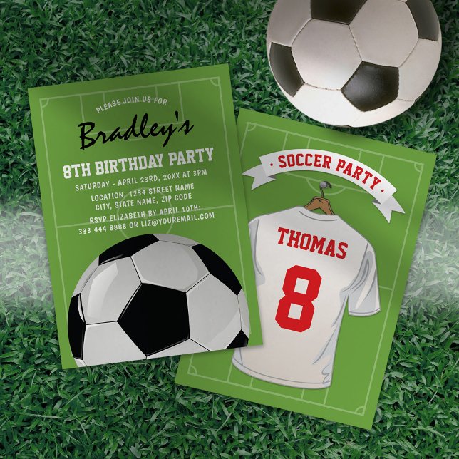 Invitation d'anniversaire de football avec maillot (Créateur téléchargé)
