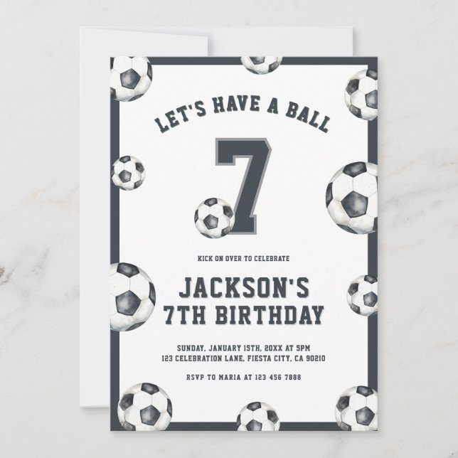 Invitation d'anniversaire de football « Faisons un (Devant)