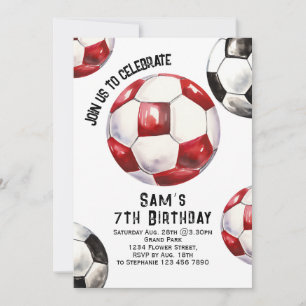 Invitation d'anniversaire de football - Fête de fo
