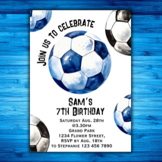 Invitation d'anniversaire de football - Fête de fo