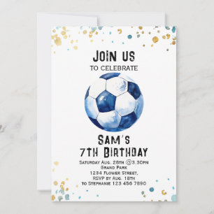Invitation d'anniversaire de football - Fête de fo