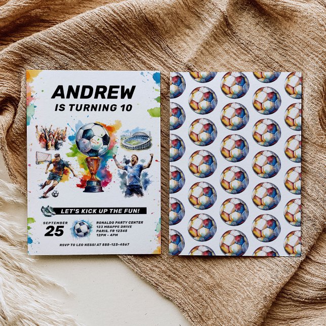 Invitation d'anniversaire de football - Football - (Créateur téléchargé)