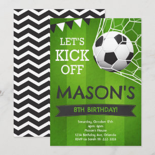 Invitation d'anniversaire de football Let's Kick O