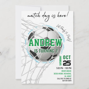 Invitation d'anniversaire de football personnalisé
