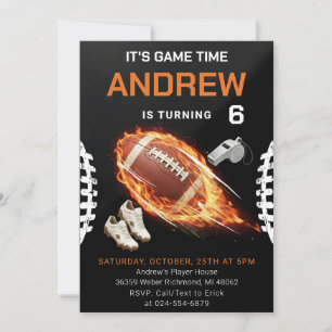 Invitation d'anniversaire de football personnalisé