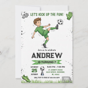 Invitation d'anniversaire de football personnalisé