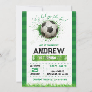 Invitation d'anniversaire de football personnalisé