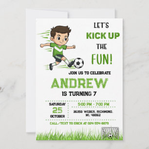 Invitation d'anniversaire de football personnalisé