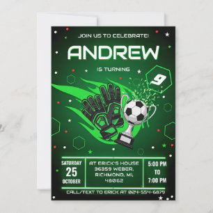 Invitation d'anniversaire de football personnalisé