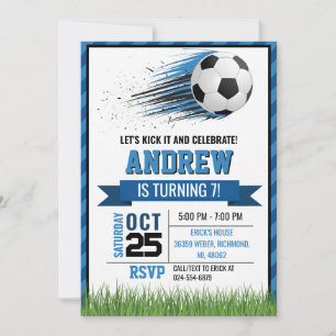 Invitation d'anniversaire de football personnalisé