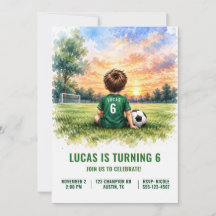 Invitation d'anniversaire de football personnalisé
