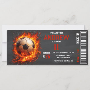 Invitation d'anniversaire de football personnalisé