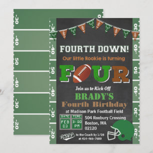 Invitation d'anniversaire de football pour 4 ans