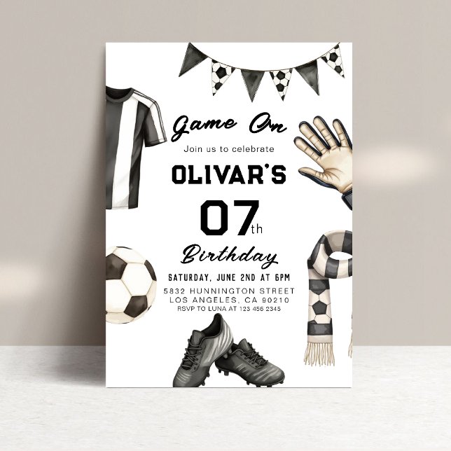 Invitation d'anniversaire de football pour enfants (Créateur téléchargé)