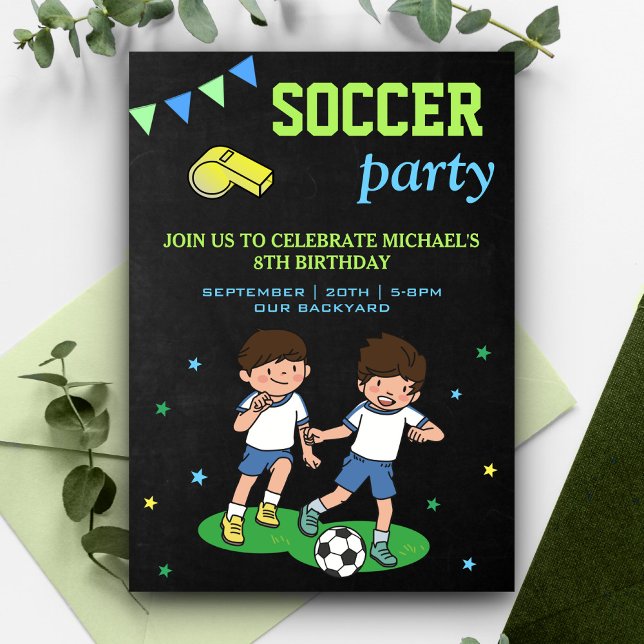 Invitation d'anniversaire de football pour enfants (Créateur téléchargé)
