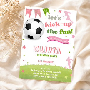 Invitation d'anniversaire de football pour fille r