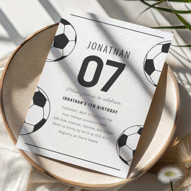 Invitation d'anniversaire de football pour garçon  (Créateur téléchargé)