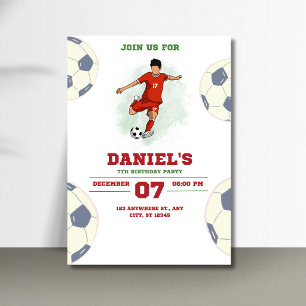 Invitation d'anniversaire de football pour garçons