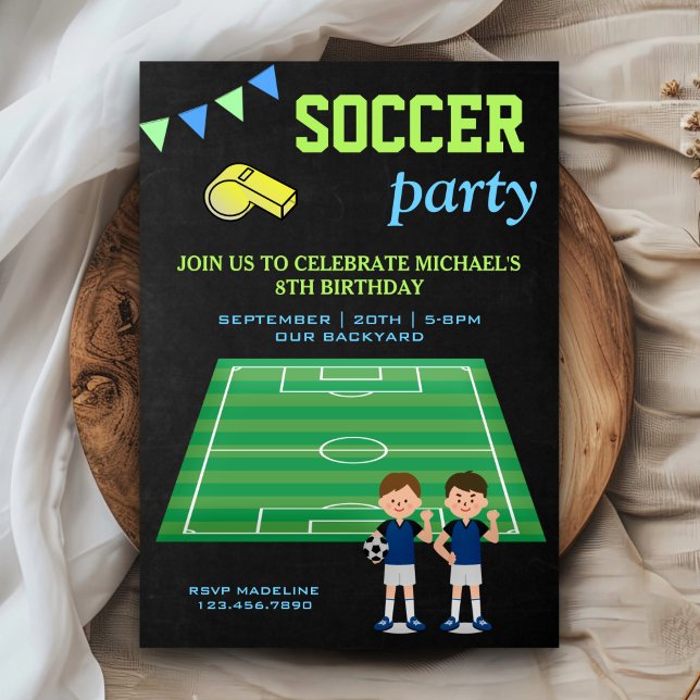Invitation d'anniversaire de football pour garçons (Créateur téléchargé)