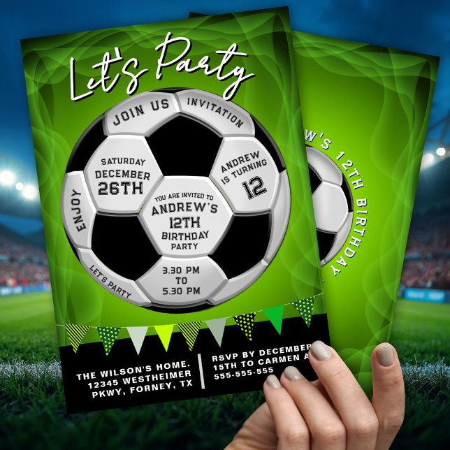 Invitation d'anniversaire de football pour les ama (Créateur téléchargé)