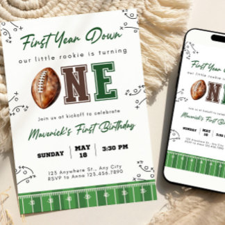 Invitation d'anniversaire de football Premier anni