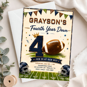 Invitation d'anniversaire de football Quatrième An