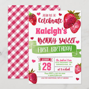 Invitation d'anniversaire de fraise