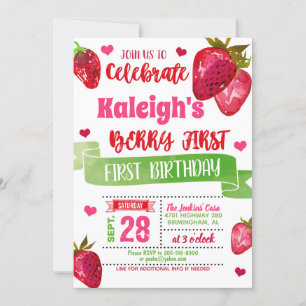 Invitation d'anniversaire de fraise